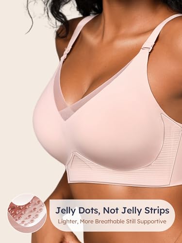 Image of Jelly Bras for Women No Underwire, Full Coverage Seamless Comfortable Bralette with Support and Lift, Wireless Padded Bra