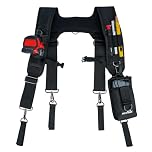 MELOTOUGH Tool Belt Suspenders Construction Bag Suspenders Padded Work belt Suspenders for Carpenter/Electrician/Roofing/Farmer work Suspension Rig(H Back)
