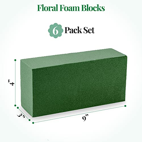 Noe & Malu Floral Foam Blocks | Florist Flower Styrofoam Green Craft Bricks Applied Dry Or Wet | Set Of 6 #TOP1