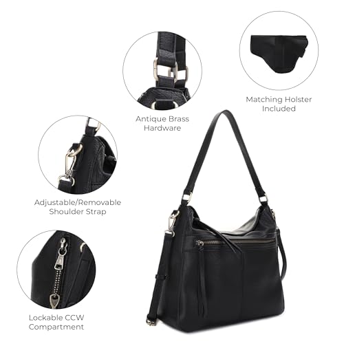 Image of JESSIE & JAMES | Dakota Top Handle Concealed Carry Hobo Purse with Adustable Shoulder Strap