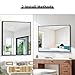 BONEWEI Bathroom Mirror,30x36 inch Wall Mirror for Bathroom Wall Mounted Black Rectangle Square Corner Mirrors, Black Bathroom Mirror for Living Room, Farmhouse, Bedroom Entryway, Horizontal/Vertical