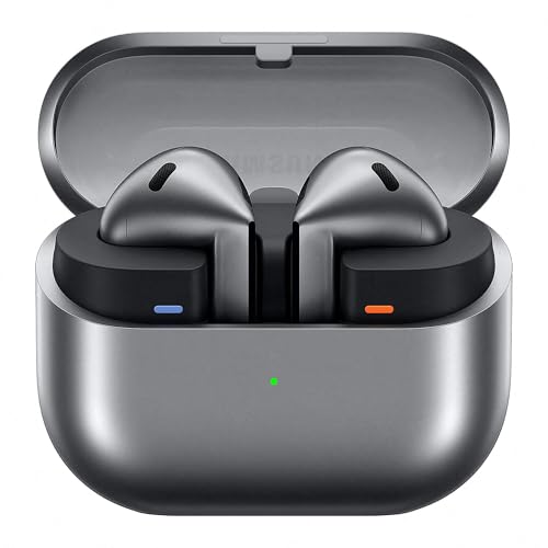 Samsung Galaxy Buds3 Kabellose Bluetooth-Kopfhörer, Active Noise Cancelling (ANC), Adaptive Geräuschunterdrückung, In-Ear-Kopfhörer mit 360 Audio, Silver, Inkl. Anymode Clear Case