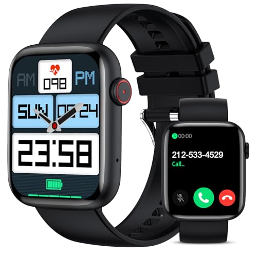 Smart Watch for Men Women with Bluetooth Call Answer/Dail,1.85'' HD Touch Screen Fitness Tracker, Smartwatch with Heart Rate Blood Oxygen Sleep Monito