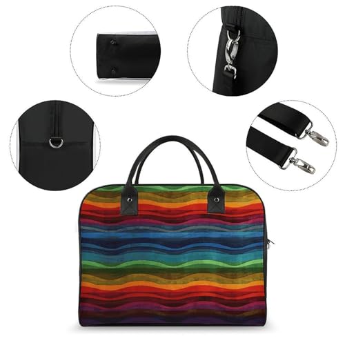 Bolso tote arcoíris con cierre y correa ajustable miniatura 6