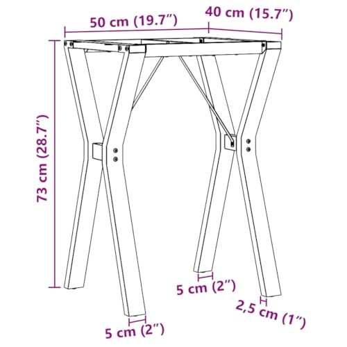 Pied de table en forme de Y acier réglable en hauteur pour table basse et établi - 3