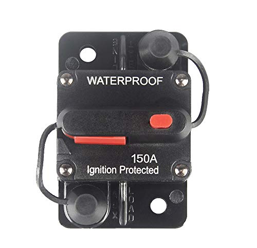 WOHHOM 150 Amp Circuit Breaker with Manual Reset 12V-36V DC Waterproof Surface Mount for Car Audio Rv Marine Boat Truck Trolling Motors, 30-300A Car Speaker Resettable Fuse