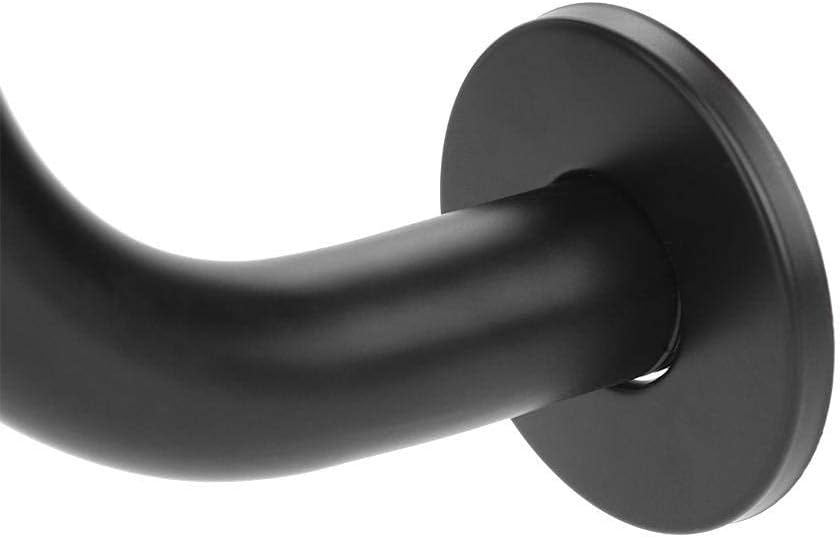 Stainless Steel Curved Shower Arm Extension, 8 Inch, Black, G1/2 Connection, for Standard Shower Installations