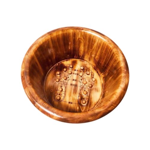 Generic Massage Foot Boot Bucket redondo de madera de madera que remoja la bañera del pie para el pie para remojar los pies, las uñas de los pies y el, 26cmx40cm