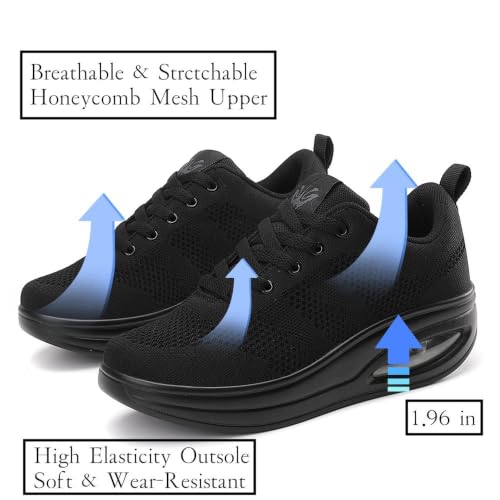 Image of Walking Shoes for Women Air Cushion Nurse Slip Resistant Work Sock Sneakers Food Service Platform Comfortable Weight Light