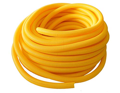 Absolute USA SLT34YL 100 Feet 3/4" Yellow Split Loom Split Wire Loom Polyethylene Conduit Corrugated Plastic Tubing Sleeve for Various Automotive, Home, Marine, Industrial Wiring Applications, Etc. Absolute USA SLT34YL 100 Feet 3/4" Yellow Split Loom Split Wire Loom Polyethylene Conduit Corrugated Plastic Tubing Sleeve for Various Automotive, Home, Marine, Industrial Wiring Applications, Etc.