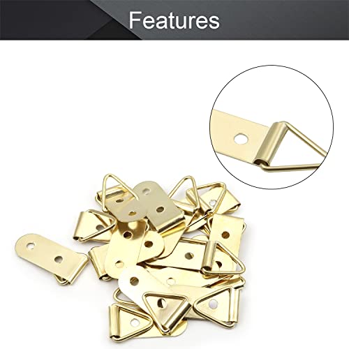Image of MroMax 50PCS Ring Picture Frame Buckle 1.5 inch x 0.43 inchGold Tone Assortment Kit for Home Decoration Picture Frames Photo Hanging Solutions