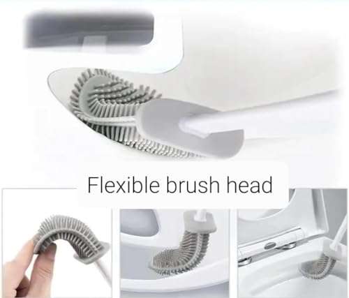 KWIK CLEAN Black 4 pack Deep Clean Silicone Toilet Brush & Quick Dry Anti-drip Holder - Image 2