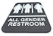 Kraken Bath Co. - ADA All Gender Restroom Sign with Braille and Adhesive - 9