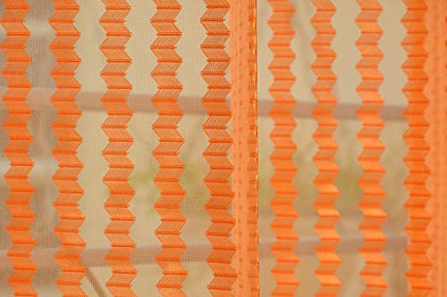 Image of HOME UTSAV 1 Piece Sheer Premium Tissue Net Polyester Curtains for Window 5 Feet, Orange