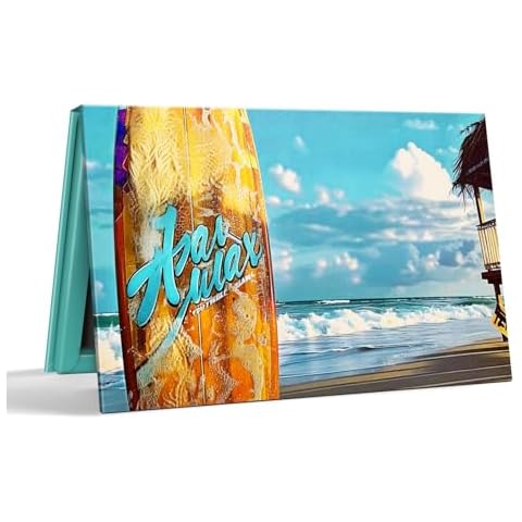 Pinelife Magnetic Makeup Palette DIY Empty Eyeshadow Lipstick Palette with Mirror 3D Finish Surface Paper Makeup Organizer (Summer Day) Cover