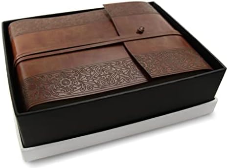 LEATHERKIND Maya Recycled Leather Photo Album Etched, Small - Handmade in Italy