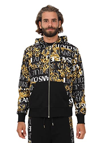 VERSACE JEANS COUTURE Herren Kapuzenpullover Logo Couture Black - Gold M