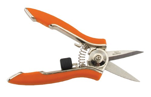 Dramm ColorPoint Stainless Steel Compact Garden Pruning Shears, Hand Pruner, Garden Clippers, with Heavy Duty Blade and Easy grip Handle, Orange
