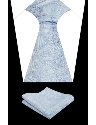 Image of Alizeal Mens 3.15'' Vintage Paisley Tie Pocket Square Set | Elegant Perfect for Banquet Wedding and Party