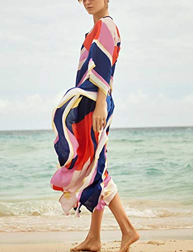 Image of Eddoyee Loose Beach Kaftan Dresses for Women Caftan Swimsuit Cover Up