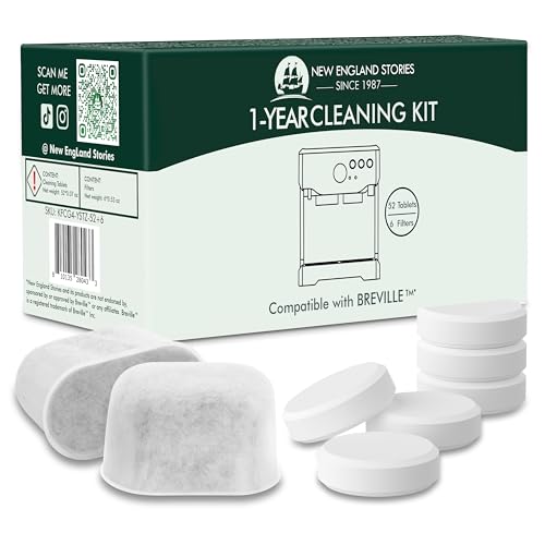 Image of 6 Pack Breville Compatible Charcoal Filters with 52 Cleaning Tablets, 1 Year Breville Compatible Maintenance Kit, Espresso Machine Clean Kit for Barista Pro, Infuser and more