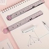 Grey Cats Claw Plastic Straight Rulers Measuring Tool Drawing Stationery Office School Supplies Scale Ruler Drafting Tools (15cm)