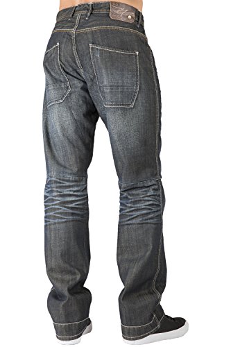 Level 7 Men's Relaxed Straight Premium Jeans Dark Stone Wash Ripped & Repaired2