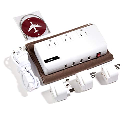 Image of Best International Travel Adapter and Voltage Converter - 200 Watts - Quiet Mode - Bonus Luggage Tag and Case - 220V to 110V Travel Converter for UK AUS EU Asia Africa - Guaranteed Satisfaction