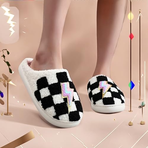 Image of Slippers for Women Men Fuzzy Memory Foam Slipper Fluffy Winter Soft Warm Slip On House Shoes