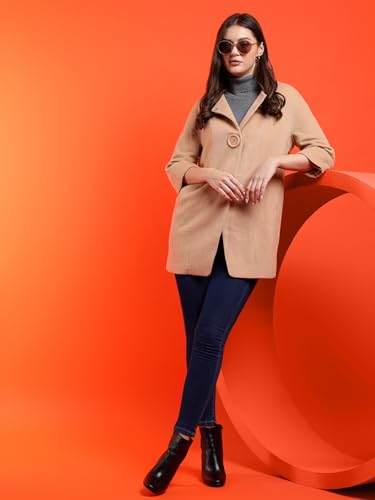 Image of KOTTY Womens Cotton Blend Standard Length Elegant Style Coat - Classic Style with Modern Detailing