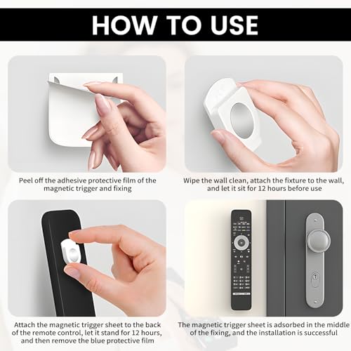 Generisch 4 Stück Fernbedienung Halterung Magnethalter – Starke Magnethalterung für Fernbedienungen, Kein Bohren, Wandorganizer für Zuhause, Schule & Büro
