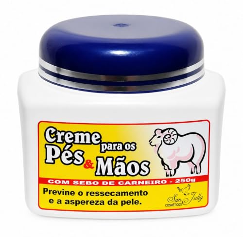 Creme para os Pés & Mãos com Sebo de Carneiro San Jully 240g