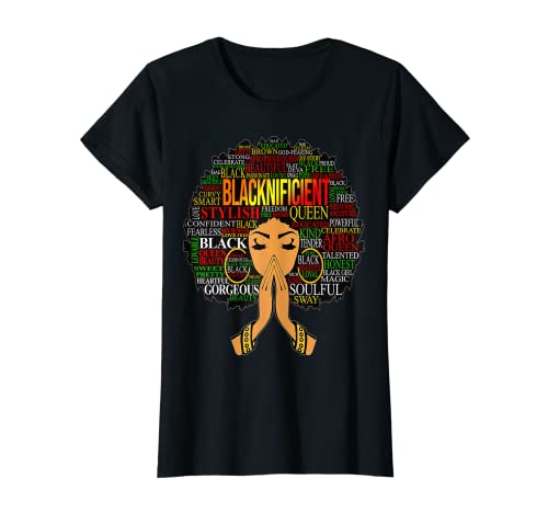 Mujer Melanin Queen Black Afro Queen Zodiac Horóscopo Dope Camiseta