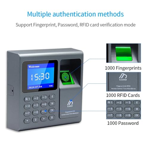 Serrure biométrique électrique magnétique avec badge RFID et code numérique - 4