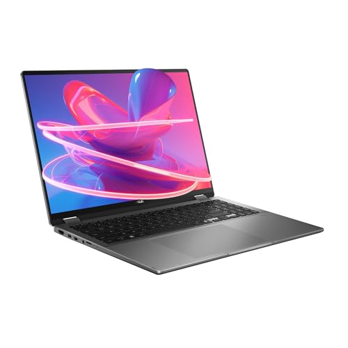 Image of ASUS Vivobook 16 Flip Copilot+ Laptop, Intel Ultra 7-258V, 32 GB LPDDR5X RAM, 1 TB PCIe SSD, 16 inch WQXGA+ (2880x1800) Touchscreen, Intel Arc Graphics, Backlit Keyboard, W11 Pro, Gray + Traix Mousepad