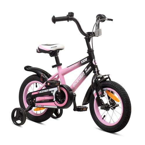 Image of ACEGER Simon Kids Bike for Boys Girls Toddlers, Unisex for Aged 3-13 Years, 12 14 16 18 Inch Children Bicycle with Training Wheels, 20 Inch Bike with Kickstand
