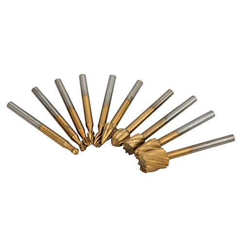 Set de 10 fresas de carburo de tungsteno de doble corte miniatura 1