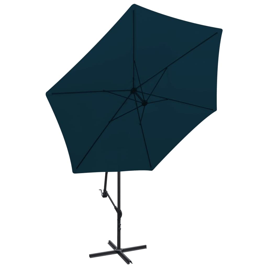 Parasol przeciwsłoneczny z aluminiowym masztem cm, kolor bordowy, ochrona przed promieniowaniem UV, parasol tarasowy z mechanizmem korbowym, wytrzymała podstawa krzyżowa do ogrodu, na