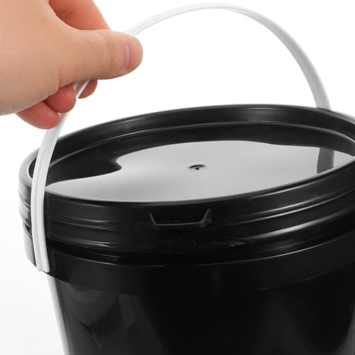 Beavorty Plastic Paint Bucket with Handle and Lid, Black 2L/0.5 Gallon Container for Paint Storage and Portable — view 7