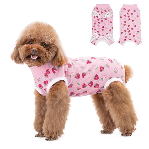Image of FEimaX Dog Surgery Recovery Suit Female and Male Spay with Pee Hole, Pet Body Suits for Puppy After Spayed, Neuter Surgical Onesie for Small and Medium Dogs Cats, Alternative Bandages E-Collar & Cone