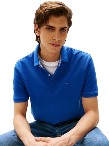 Image of Tommy Hilfiger Men's Short Sleeve Cotton Pique Polo Shirt in Classic Fit