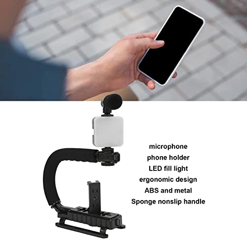 Stabilisateur de caméra pour vlogging avec éclairage LED et microphone - 3