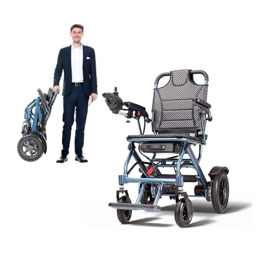 ByteTecpeak D04 silla de ruedas eléctrica plegable con batería extraíble de 12Ah, autonomía de hasta 20Km, fácil de transportar, soporta hasta 150Kg - Negro