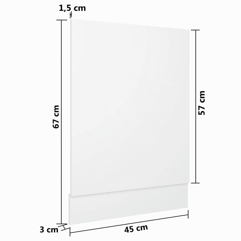 Tomostar Façade de Porte Lave Vaisselle, Panneau de Lave-Vaisselle Accessoire pour Lave-Vaisselle Cuisine Lyon Blanc 45x3x67 cm Aggloméré