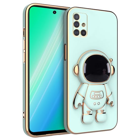 Image of for Samsung Galaxy A71 Case Cute 3D Astronaut Stand Design Camera Protection Shockproof Soft Back Cover for Samsung Galaxy A71 (Mint)