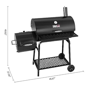 Royal gourmet cc1830fc charcoal grill offset smoker grill cover black  urban country home decor