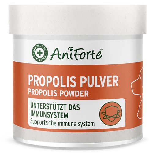 AniForte Propolis Pulver für Hunde & Katzen 20g - Natürliches Propolispulver zur Unterstützung von Immunsystem, Abwehrkräfte & vitaler Haut