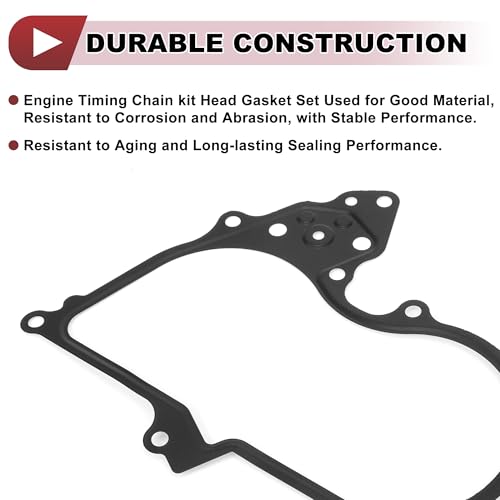 Image of 1 Pcs Car Engine Timing Cover Gasket Set for Nissan Altima 3.5L V6 - Gas 2007-2014 Chain Case Cover Gasket No.23797JA10B Black Metal