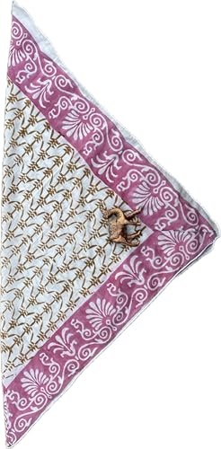 100% Hand Printed Cotton Bandana For Women - High Quality Hand Block Bandanas For Women - Unique Pink Paisley Design Scarf, Premium Kerchiefs, Bandanas For Men and Women4