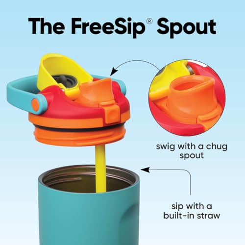 Image of Owala FreeSip Sway Insulated Stainless Steel Water Bottle with Two-Way Spout, Built-In Straw and Bucket Handle, Made for Travel, School, and Sports, 30oz, BPA Free, Leak Proof, Summer Sweetness